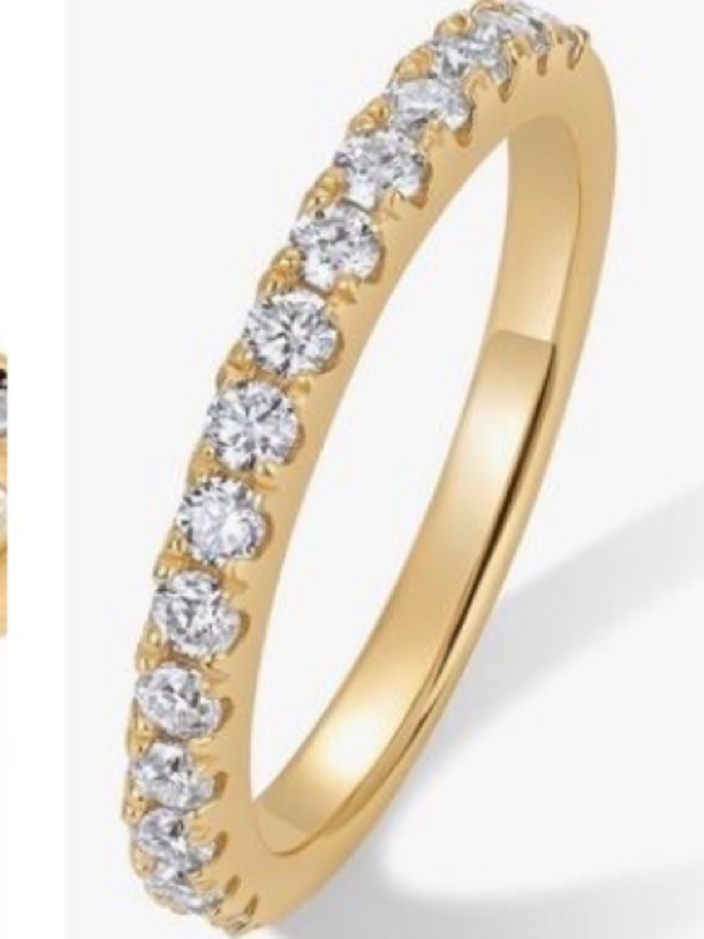 NWOTs Amazon Gold Crystal Band Ring with Clear Stones - Women Jewlery size 10
